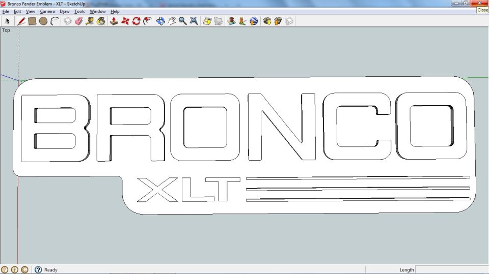 3D rendering of a Bronco XLT Emblem
