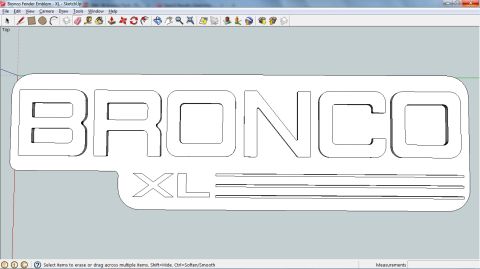 1995 Ford Bronco - 3D rendering of a Bronco XL Emblem