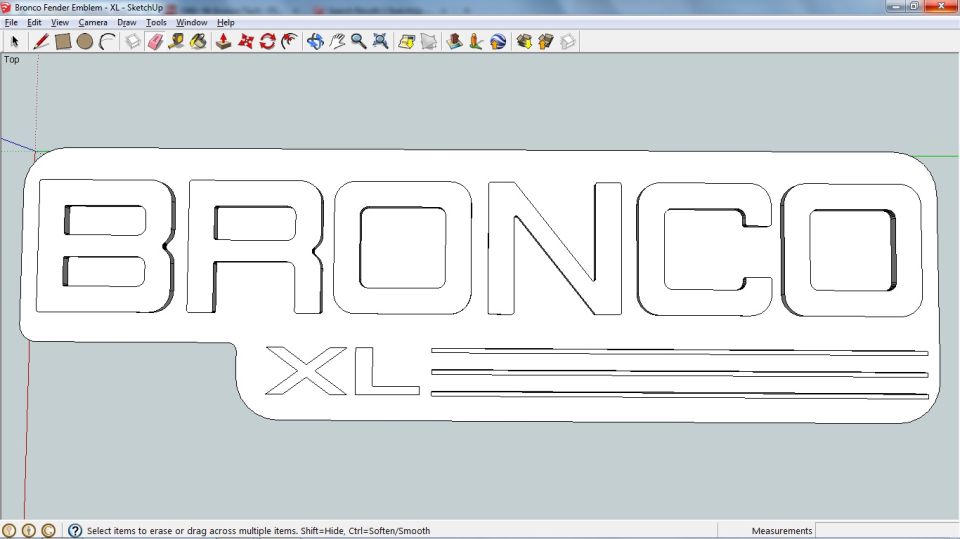 3D rendering of a Bronco XL Emblem