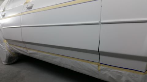1991 Ford LTD Crown Victoria - 1991 Ford Crown Victoria LTD side panels masked for paintwork.