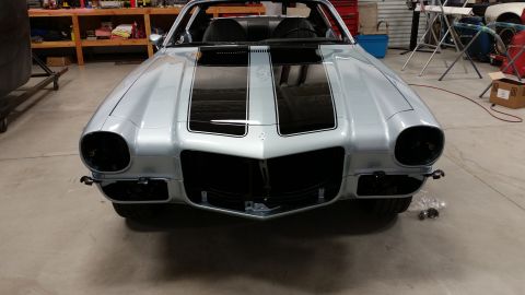 1970 Chevrolet Camaro - Front view of a 1970 Chevrolet Camaro undergoing restoration.