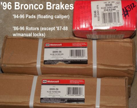 1983 Ford Bronco - I let the front pads go a little too long, and the RHO got into the rotor, so I'm replacing them all. These all came from eBay for less tha…
