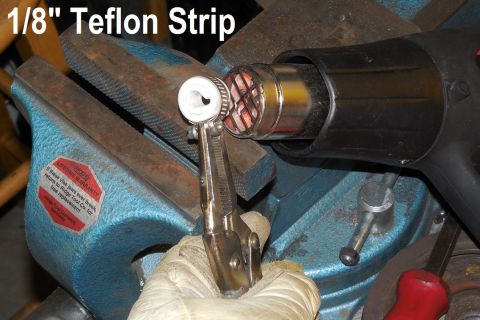 1983 Ford Bronco - I had a piece of Teflon left over from another project, so I cut a strip and formed it into a ring using a hose clamp & a heat gun. SEE THE…