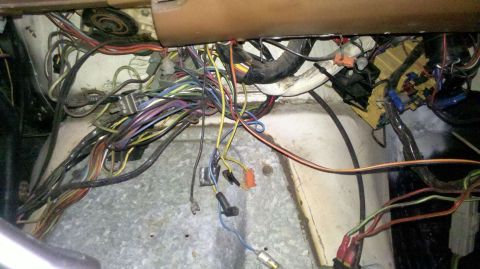 1982 Ford Bronco - Vehicle wiring harness with many colored wires and connectors visible.