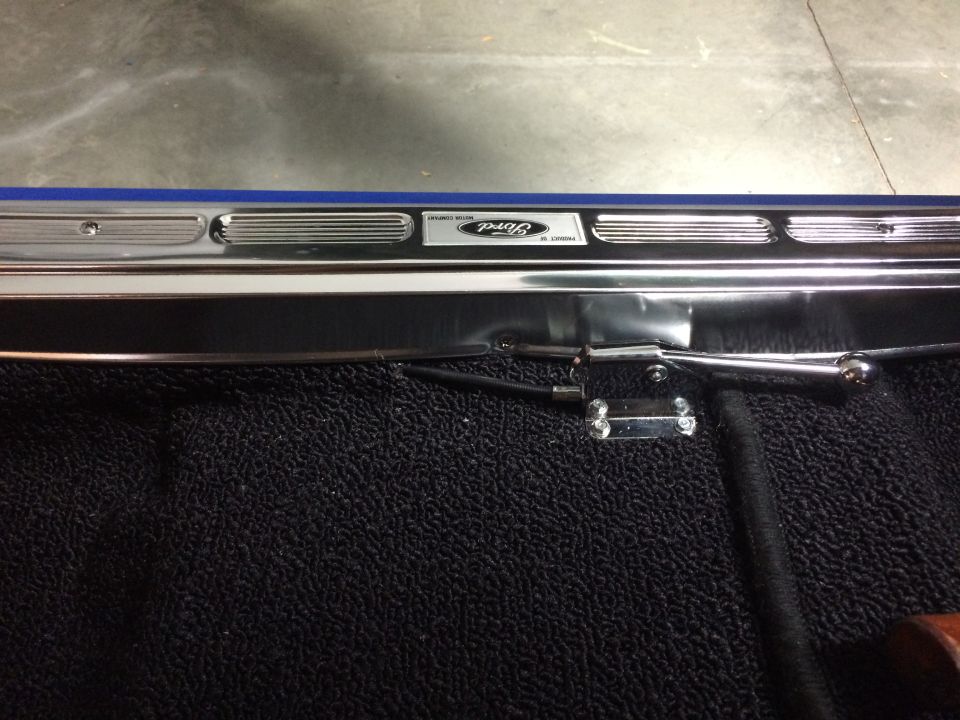 1965 Mustang Coupe remote trunk release cable handle finished