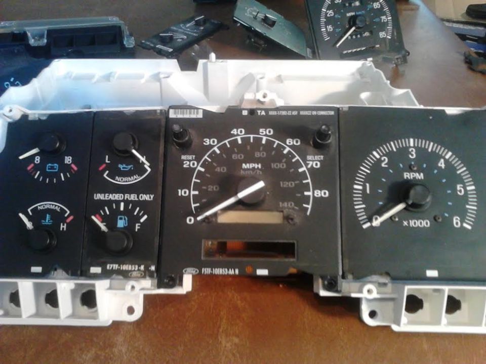 got the new speedo in the old assembly.

I am not entirely sure how to change the gauges needle to make them match. I didn't want to risk breaking them