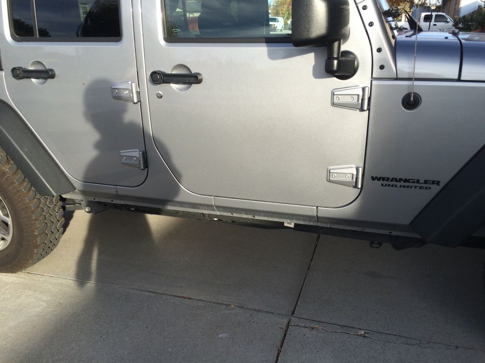 2014 JKU Rubicon rock slider mud rock deflector sliders off
