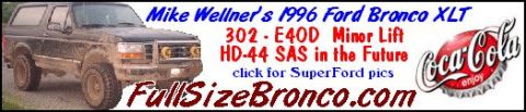 1996 Ford Bronco - Muddy 1996 Ford Bronco XLT with aftermarket grille and lights.