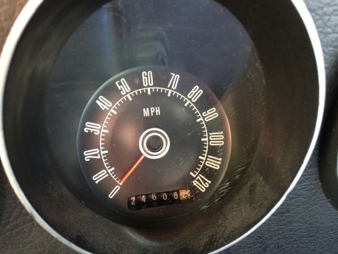 1973 Ford Torino - Close-up of a car's speedometer and odometer.