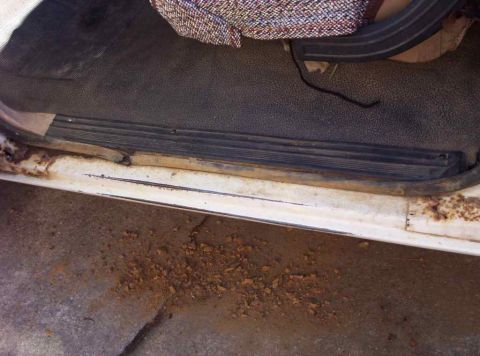 1985 Ford F-250 - Rocker Panel 5 (after cleanup, but still needs to be replaced)