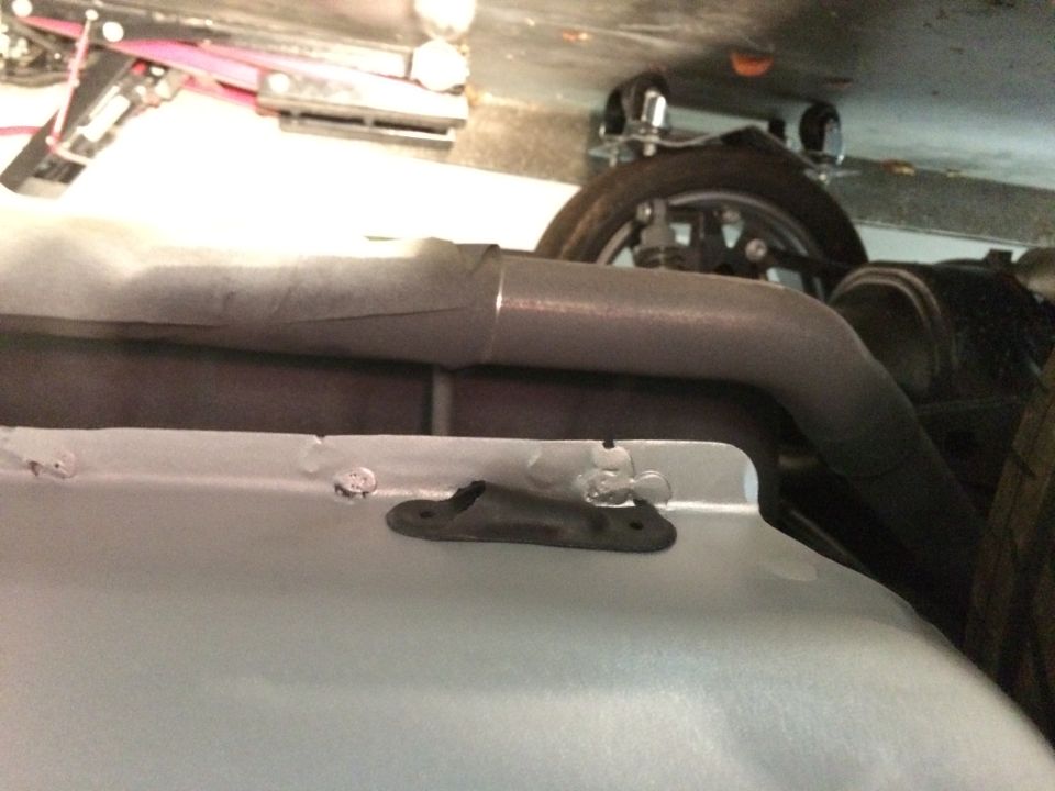 1965 Mustang trunk drain grommet installed outside in