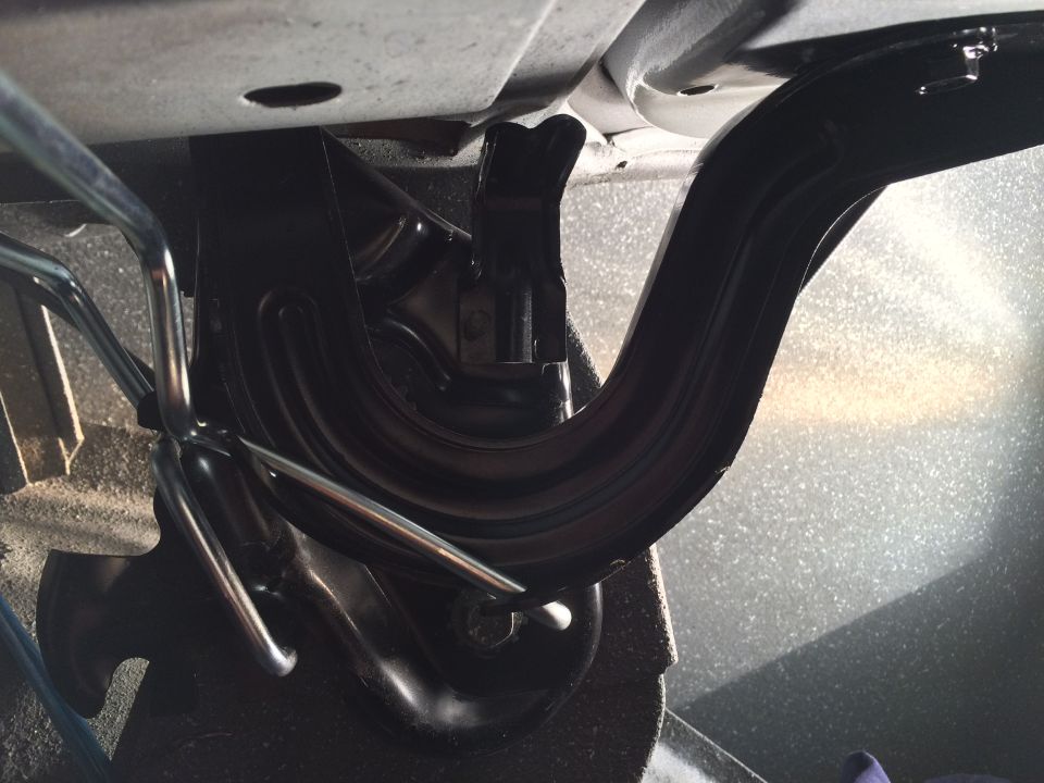 1965 Mustang trunk torsion rod spring location PS closed