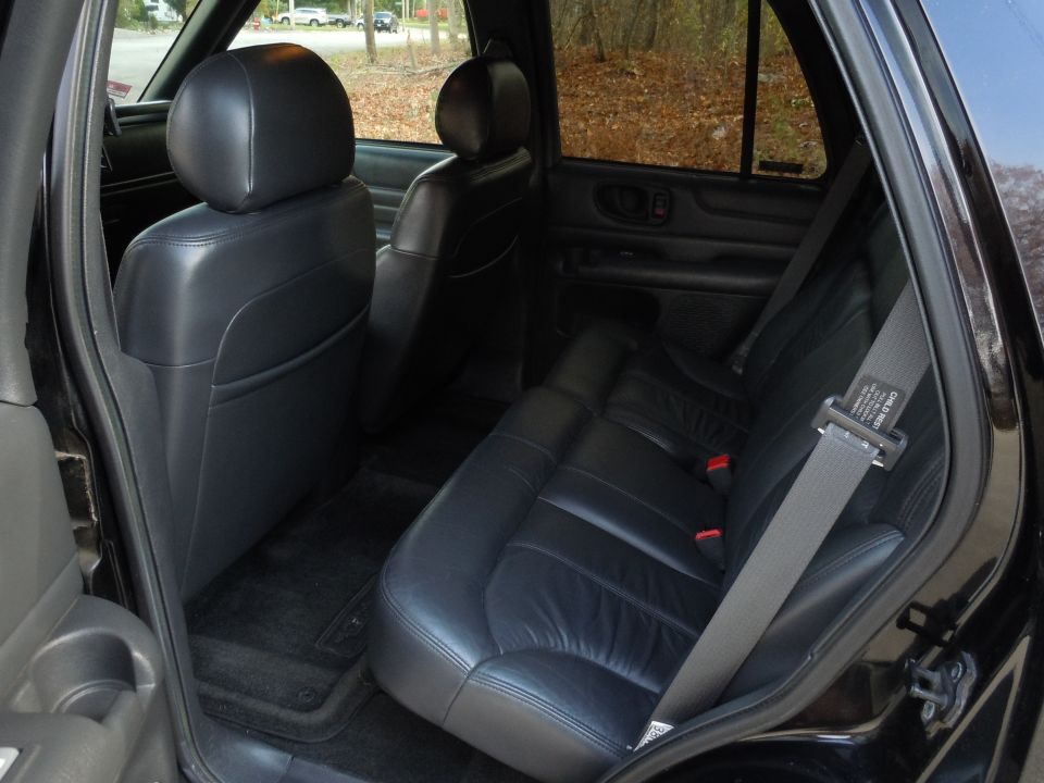 Back seats and interior door panel of a black SUV
