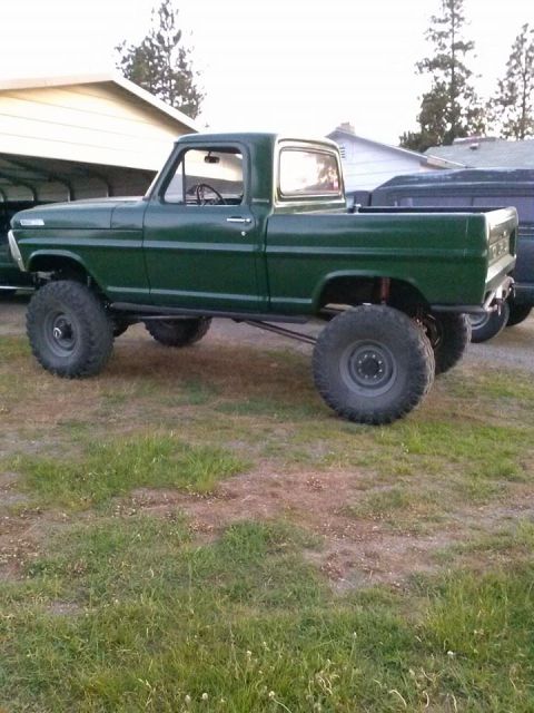 1967 Ford F-250 - This lifted 1967 Ford F-250 pickup truck is presented in a side profile view.