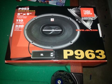 1994 Ford Bronco - Photograph of a JBL P963 6x9 car speaker in its retail box, not a technical document.