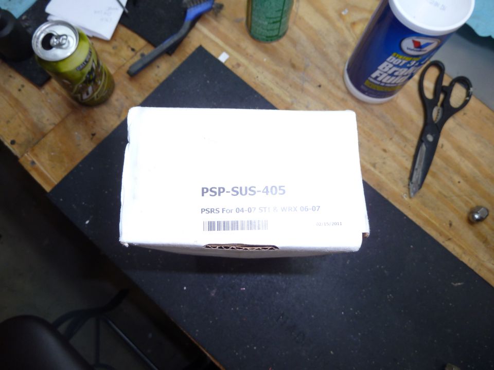 White box with part number PSP-SUS-405 for 04-07 STI & WRX 06-07