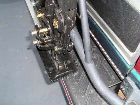 1996 Ford Bronco - The Hi-Lift Jack mechanism is shown mounted to the vehicle's interior floor.