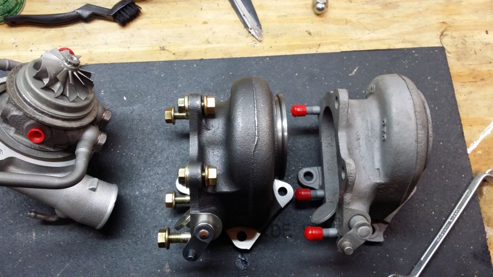 new 8cm hotside on left, vs old 7cm hotside on right