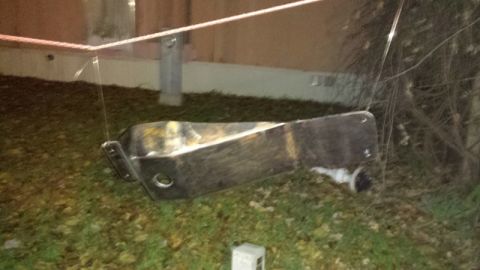1993 Ford Bronco - I often use my dog run to hang stuff for paint. Dark outside with Samsung phone makes for blurry photos.