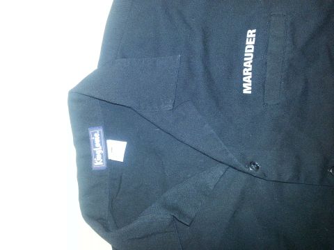2003 Mercury Marauder - This black shirt features the "MARAUDER" name embroidered on the chest pocket, likely promotional memorabilia.