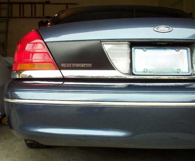 The taillamps and fascia for a 1998 P71.