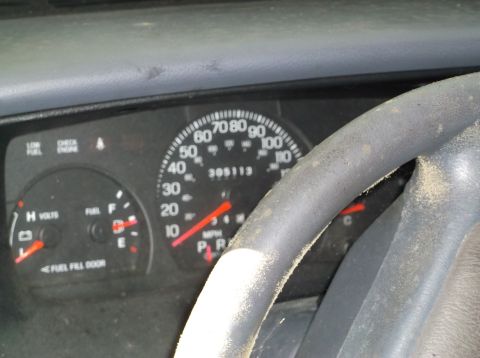 1974 Dodge Challenger - Interior view of a vehicle's dashboard showing the speedometer and other gauges.