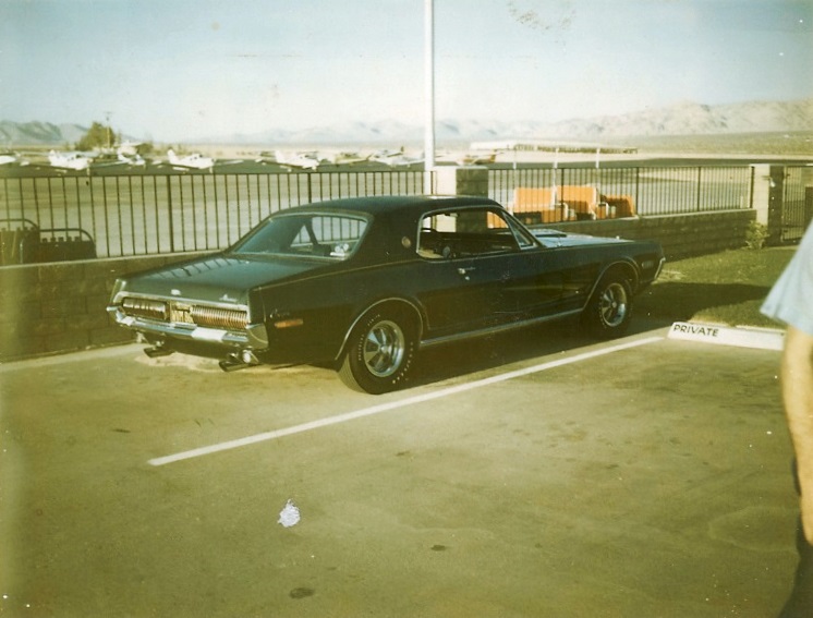 1968 Mercury Cougar parked outdoors, rear view.