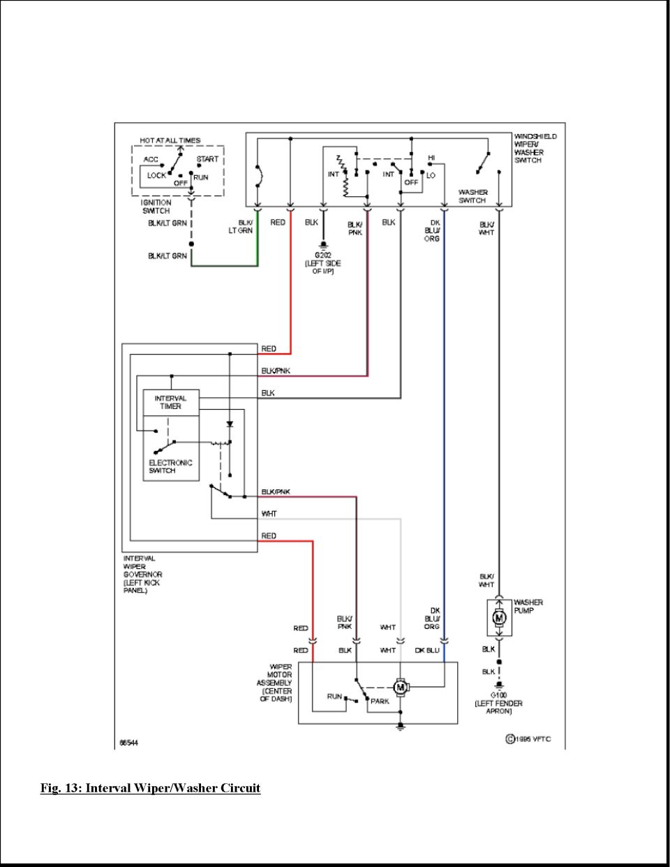 Interval wiper washer