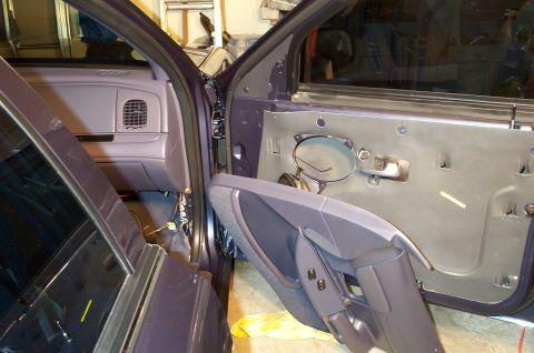 1998 Ford Crown Victoria - The passenger door panel, removed.