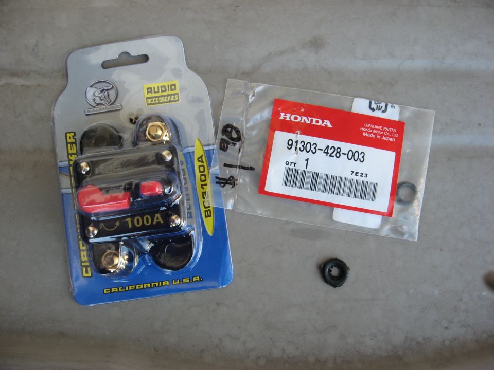 100A circuit breaker and a Honda part