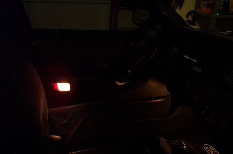 1998 Ford Crown Victoria - A picture, without flash, to show the courtesy lamps in the door and in the floorboard.