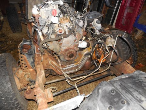 1993 Ford Bronco - After soaking for about a month, the core support nuts came off easily.