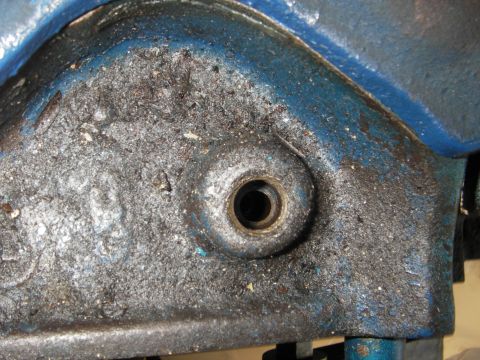 1972 Ford Ranchero - Detail of an engine component, likely from the oiling system, showing wear and residue.
