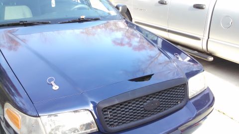 2003 Ford Crown Victoria - Pinned the hood. Latch was iffy. Hood would float while driving so I figured this was a cheap safe fix. Between the pins and adjusting the…