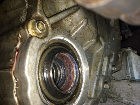 2011 Ford Elite - Transmission seal detail, showing wear and potential leak points.