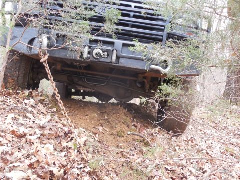 1983 Ford Bronco - Even though I'm getting cross-axled on this crest, the truck is heavy enough to keep the suspension compressed & the tires on the ground. S…