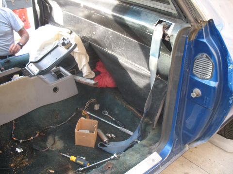 1972 Ford Ranchero - Interior view of a car, focusing on the dashboard and door panel elements.