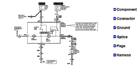 1996 Ford Bronco - Rear Window Defoster Sw Schematic 1996