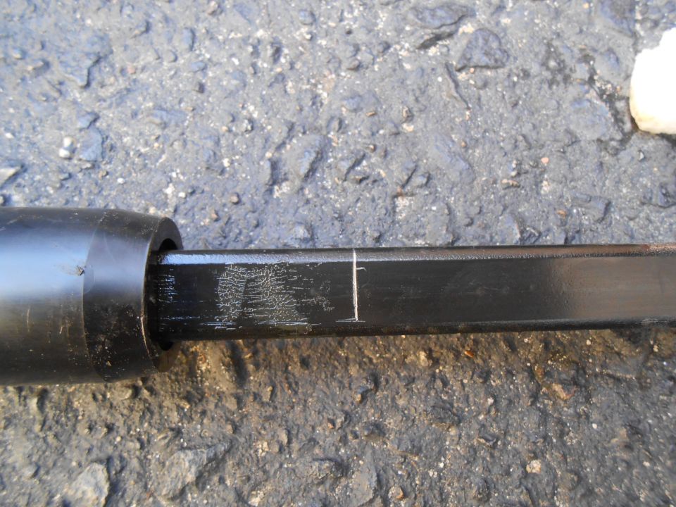 Mark stock length on old shaft