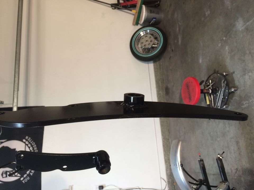 1975 Shovelhead swingarm painted tokico brake caliper brackets