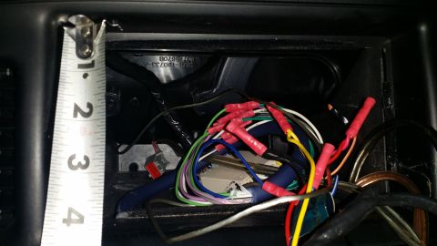 2007 Ford Crown Victoria - Radio cavity is 4 inches in height The big thick blue cable you see there is called a "Nine Wire" which makes it easy to run all…