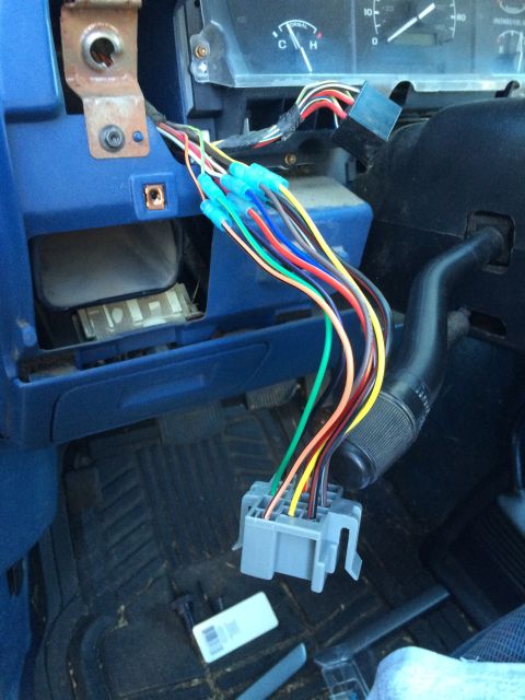 1990 Ford Bronco - Wiring harness for the dashboard of a 1990 Ford Bronco is shown disconnected.