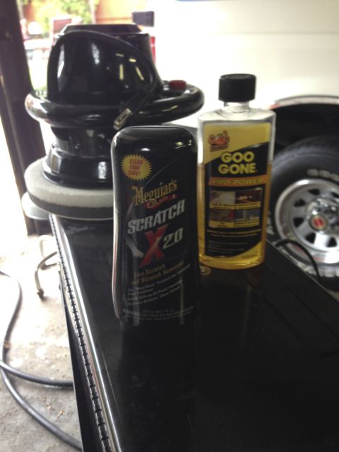 1989 Ford Bronco - Found these worked the best. Get the glue off and buff out the cleaned area.