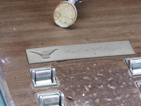 1963 Ford Thunderbird - An interior shot shows a personalized emblem and several chrome switches on a wood-grain dashboard.