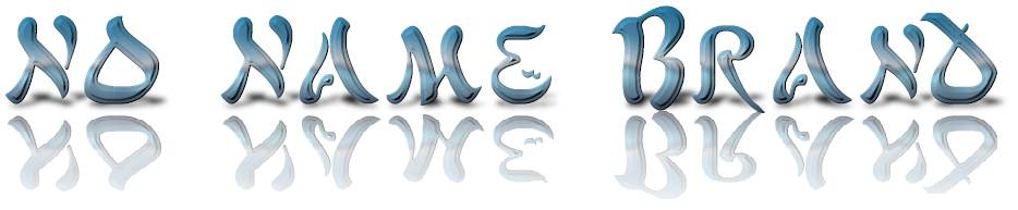Text that says "NO NAME BRAND" with reflections