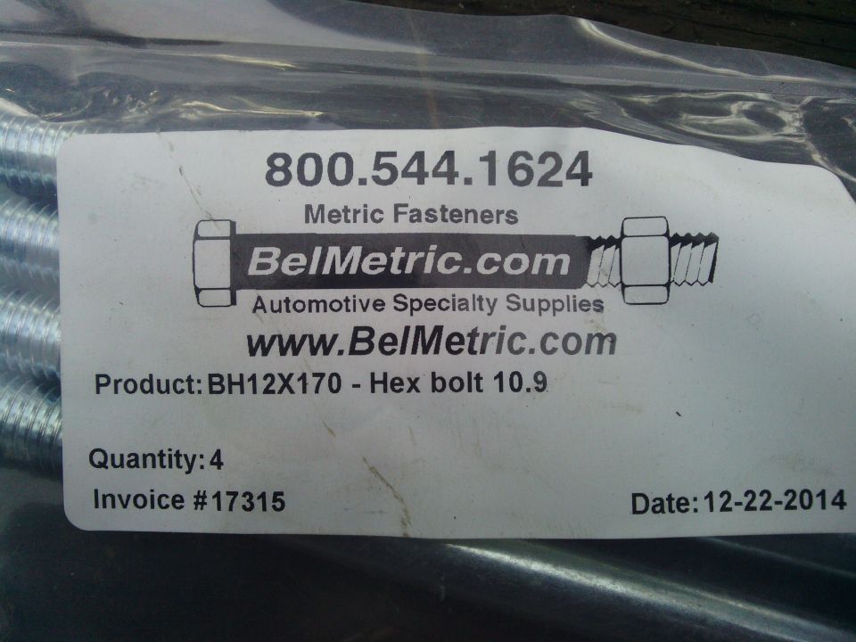 Label for metric fasteners from BelMetric.com, product BH12X170