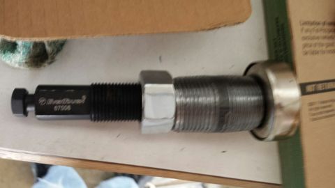 1996 Ford Bronco - I used the 4" threaded pipe section to shim out the bolt so I could get the balancer off