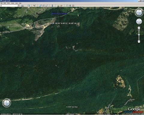 1988 Ford Bronco - Satellite image showing Birch Rock Hollow and surrounding terrain, with coordinates visible.