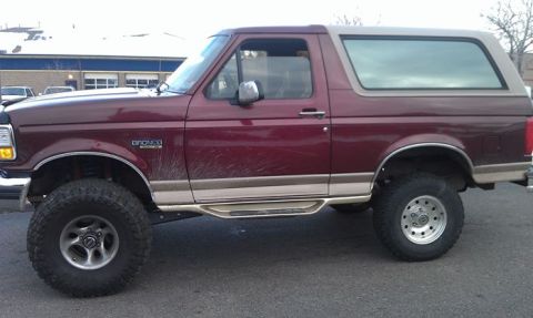 1996 Ford Bronco - The things we have to do to get our rigs emission tested.. lol I should run it this way for a while