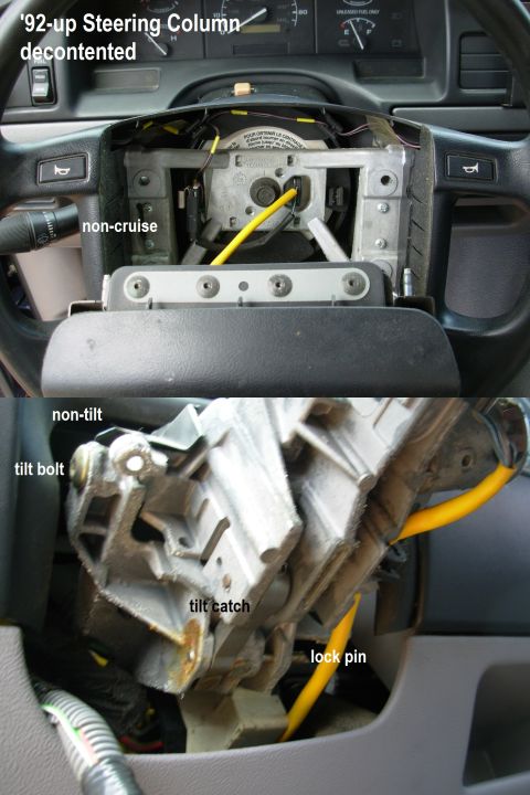 1983 Ford Bronco - '92-up Decontented Steering Columns are the same as fully-optioned columns, but with functional parts left out. Converting them is possible…